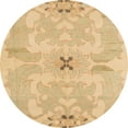 thumbnail image 1 of Ahgly Company Machine Washable Indoor Round Abstract Orange Area Rugs, 3' Round, 1 of 7