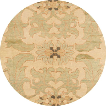 

Ahgly Company Indoor Round Abstract Cantaloupe Orange Area Rugs 4 Round