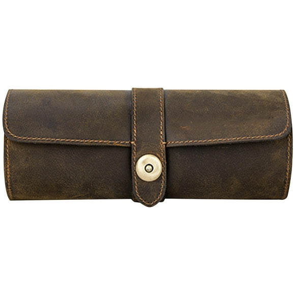 Leather Watch Case 3 Slots Watch Roll Box Watch Organizer Holder for Men Women
