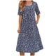 thumbnail image 1 of Vestido suelto de manga corta con estampado de cuello redondo informal de verano para mujer a la moda Fridja bnh1689, 1 of 1