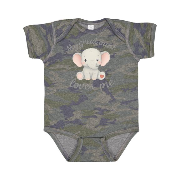 Inktastic My Great Aunt Loves Me Elephant Boys or Girls Baby Bodysuit