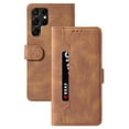 thumbnail image 1 of Allytech Case for Samsung Galaxy S22 Ultra 5G Phone 2022 (6.8") Magnetic Wallet with Front Document Pocket/Card Holder/Kickstand/Cash Slot/Folio PU Leather & Soft TPU Back Clutch Purse Cover, Brown, 1 of 11