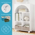 thumbnail image 5 of RiverRidge Arched 23in 4-Cubby Entryway Bookshelf and Shoe Storage Organizer - White, 5 of 7
