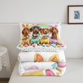 thumbnail image 5 of Homewish Dachshunds Dog Twin Comforter Sets,Easter Egg Bedding Set,Rainbow Decor,Polkadot Reversible,2pcs,1 Comforter and 1 Pillowcase, 5 of 7