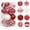 Red, variant on 16-Pack Red Painted Christmas Ball Ornament Set, Coordinated Hanging Baubles with Glitter, Stripe and Snowflake Designs, Christmas Tree, Wreath, Garland, Holiday Party and Home Decor