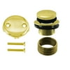 Westbrass 1.5 Inch Universal Tiptoe Bathtub Trim Set w/ 2 Hole Faceplate, Brass