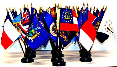 North Carolina Police Thin Blue Line Flags 4"x6" Desk Set Table Black Base 