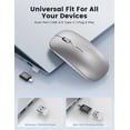 thumbnail image 2 of Bluetooth Wireless Mouse for MacBook, iPad, Laptop, Tri-Mode Rechargeable Silent Slim Computer Mouse for 3 Devices with USB & USB-C,Sliver, 2 of 7