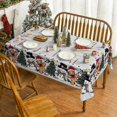 thumbnail image 2 of Christmas Tablecloth 60×84 Inch Rectangular, Gingerbread Man Tree Snowman Light Wood Washable Table Cover for Party Picnic Dinner Decor, 2 of 6