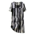thumbnail image 1 of GPOECD Robe de Nuit d'Été pour Femme à Manches Courtes, Col Rond, Mince, Grande Taille, Ample, Imprimée, Pyjama pour Femmes, Douce en Viscose, Tenue d'Intérieur 44_Black,One Size, 1 of 4
