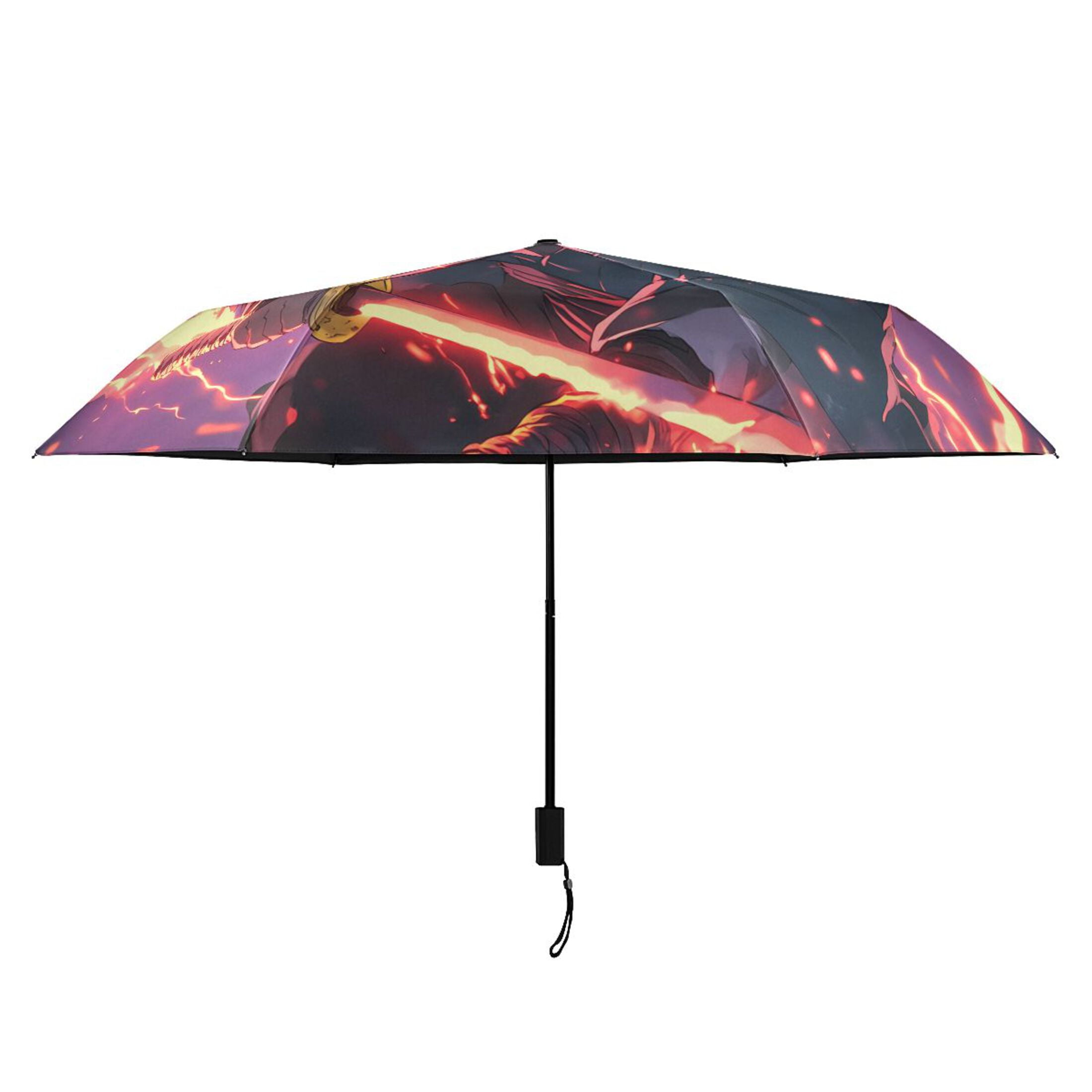 Kamado Tanjirou Waving Sword Compact Sun Umbrella Windproof Travel Umbrellas for Rain Strong Portable UV Protection