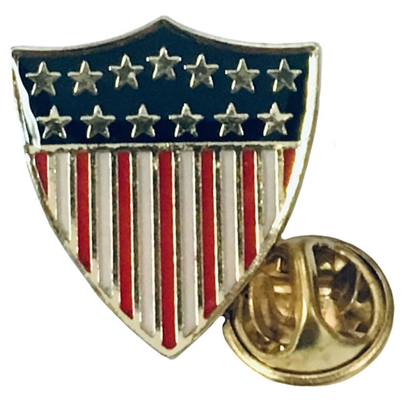 Wholesale Pack of 3 USA American Flag Shield Hat Cap Lapel Pin