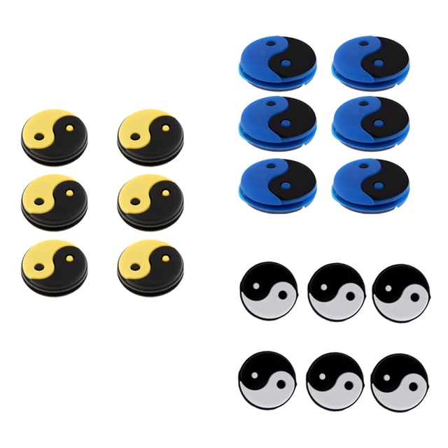 18 Piezas de Amortiguador de Raquetas de Tenis Sunnimix Accesorio blanco amarillo azul