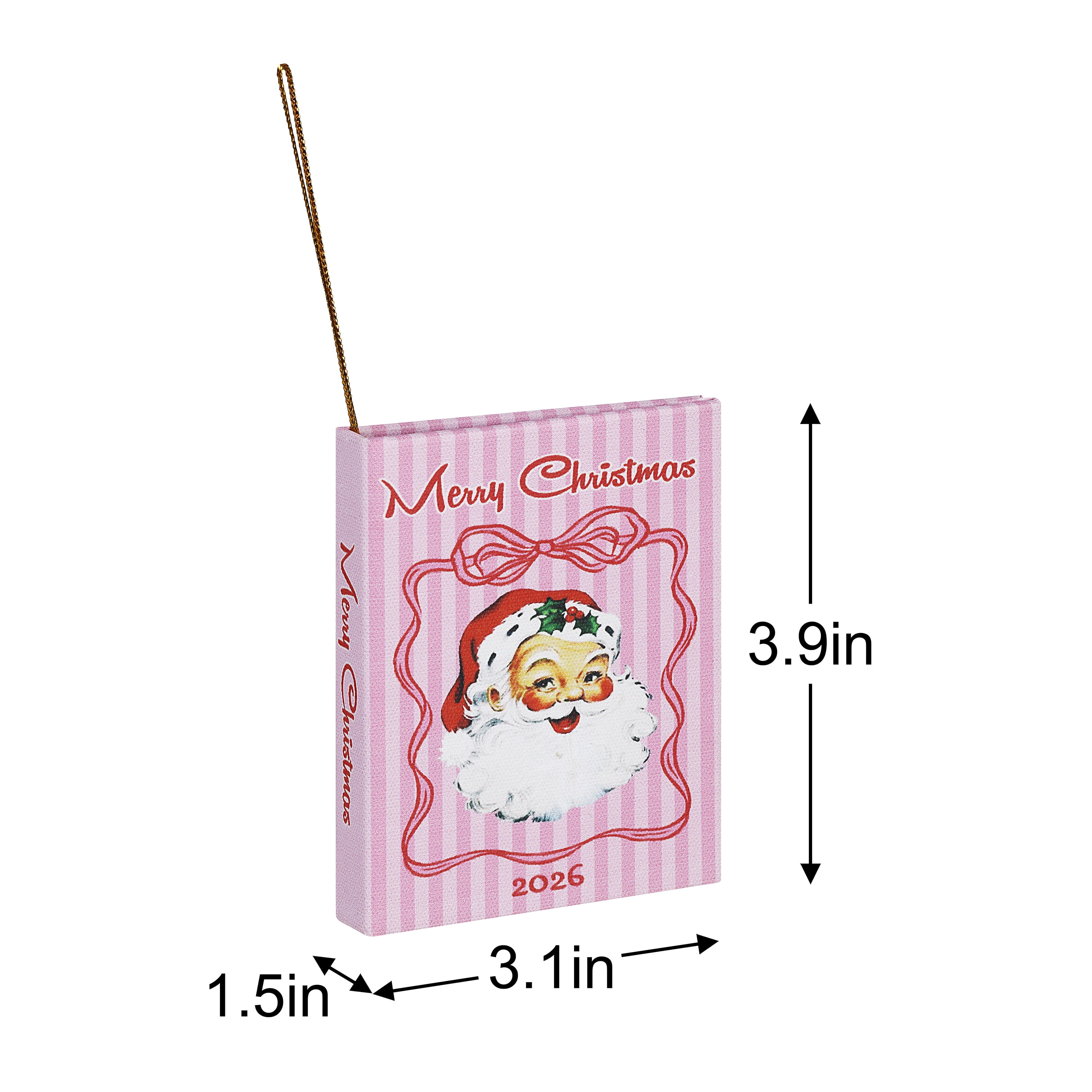 Mr. Christmas Santa Storybook Ornament, Pink