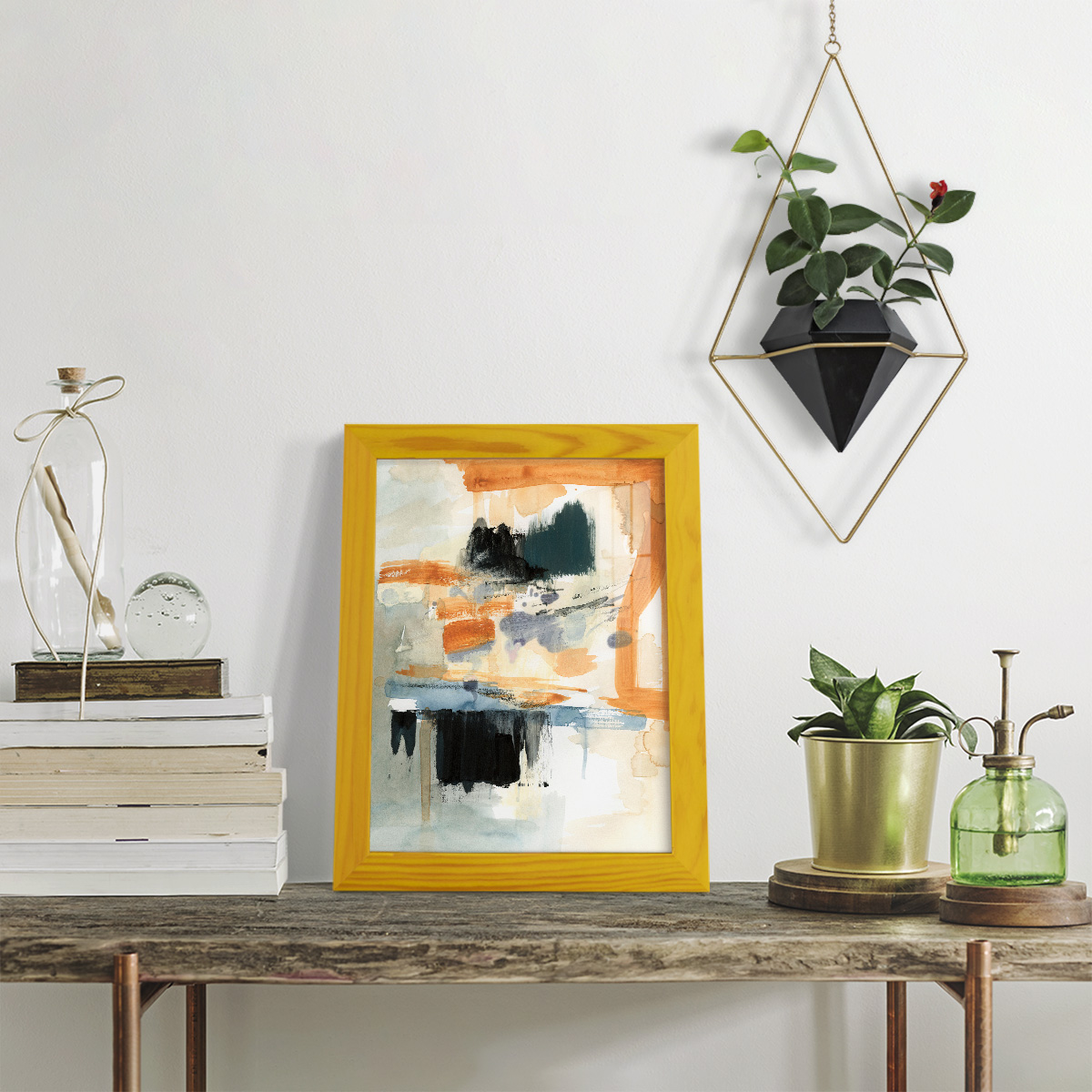 Seria II - Framed Print w/glass - Sunflower Yellow