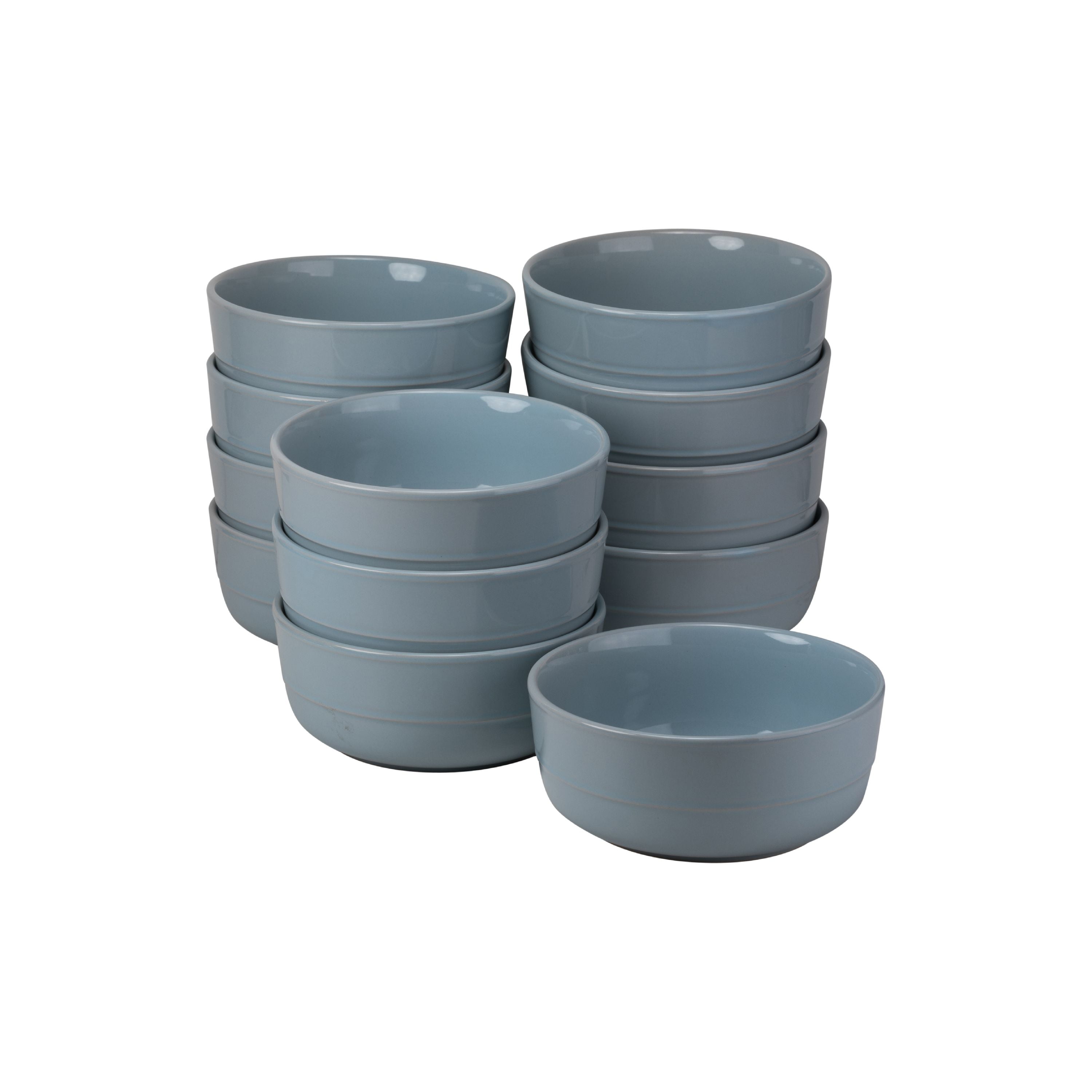 10 Strawberry Street Double Line Catering Pack, Set of 12 Light Blue