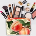 thumbnail image 3 of Peach Large Capacity Waterproof PVC Cosmetic Travel Bag with Zipper Pouch for Ladies and Girls, Lightweight Printed Design Men's Toiletry Bag, Extra Large Toiletry Bag for Women on the Go, 3 of 6