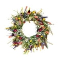 thumbnail image 6 of LWITHSZG Artificial Spring Summer Wreath with Colorful Wild Flowers, Mixed Green Leaves, Ivy Leaves, Fern Leaves, for Front Door Indoor Outdoor Farmhouse Home Wall Decor, 6 of 7