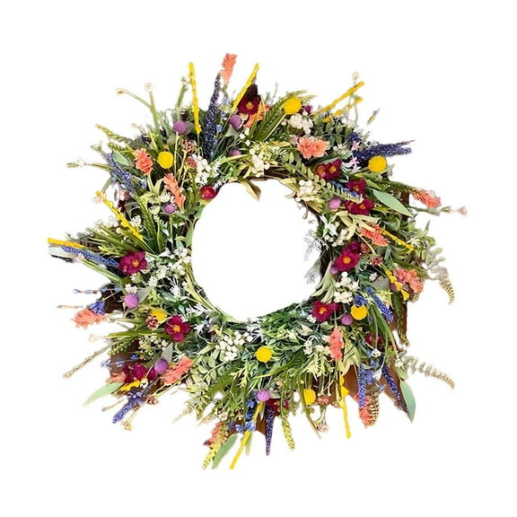 Bdday Spring Floral Wreaths for Front Door 15.7 Inch, All Seasons, Home Decoration for Wall and Outside