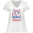 thumbnail image 3 of Inktastic Memorial Day Land of the Free Because of the Brave Women's Plus Size V-Neck T-Shirt, 3 of 5