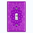 thumbnail image 1 of Metal Light Switch Plate Cover Violet Floral Bandana Paisley Tile Pattern TIL054, 1 of 13
