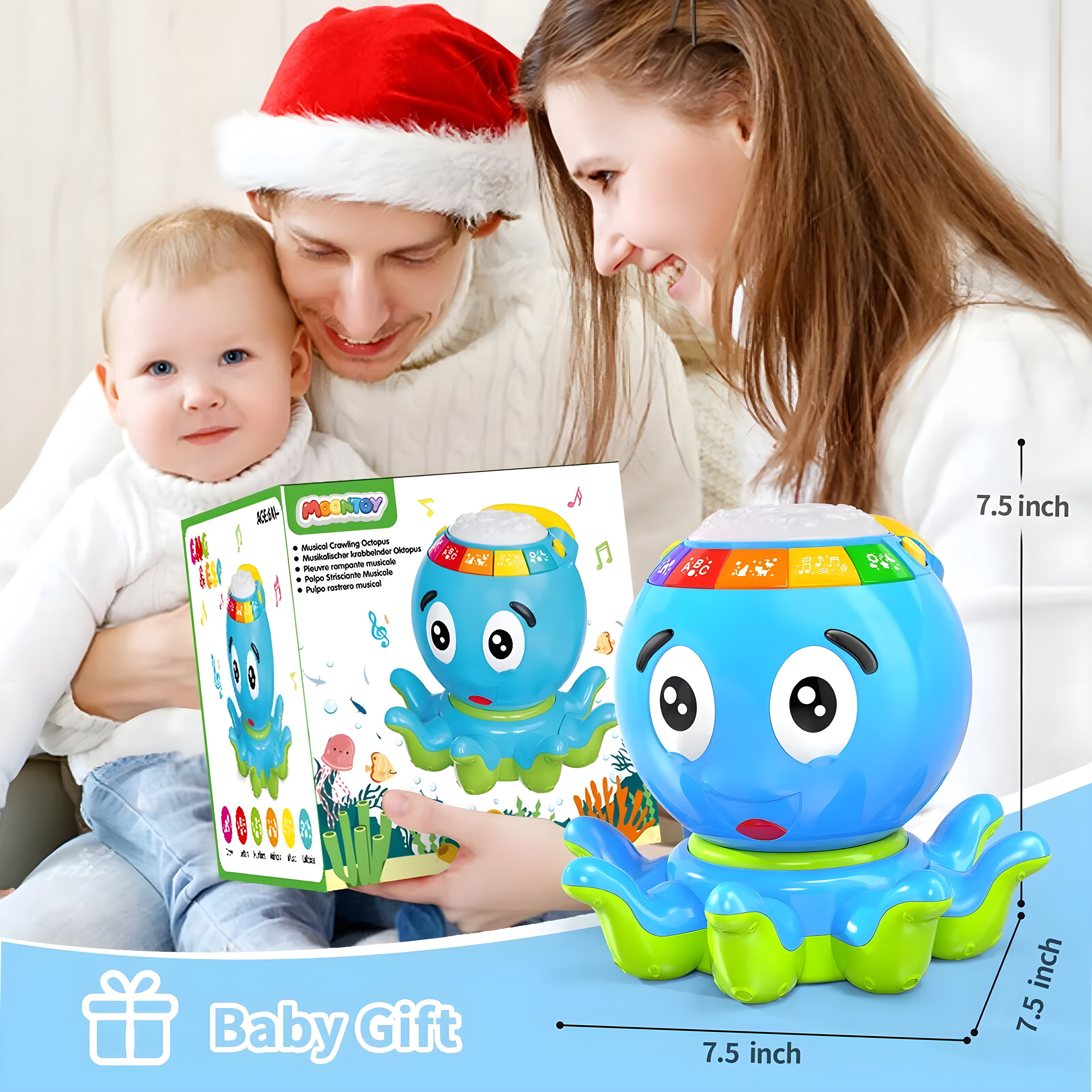 MOONTOY Baby Toys 6-12 Months, Crawling Toys for 3 4 5 6 7 8 9 10 11 12 Months, Infant Light up Music Toys Tummy Time Early Learning Educational Toy 12-18 Months Toddler 1st Boys Girls Birthday Gifts