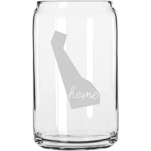 Delaware Home States Etched 16oz Libbey Can Glass