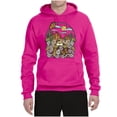 thumbnail image 2 of Wild Bobby Trendy Landscape With Daisies Cactus Monarch Butterfly Nature Lover Unisex Hoodie Sweatshirt, Fuschia, X-Large, 2 of 6