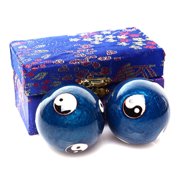 Chinese Health Exercise Stress Baoding Balls Relaxation Therapy Ying Yang Blue Color