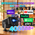 Projector Keystone Mini Projector, Black1, 1080p FHD, 4K Support, Portable with WiFi6 and ...