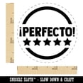 thumbnail image 2 of Perfecto Five Star Compliment Spanish Teacher Stamp Self-Inking Rubber Stamp for Stamping Ink Stamper Crafting Planners - 3/4 Inch Small - Orange Ink, 2 of 7