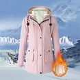 thumbnail image 2 of felwors Women's Fleece Lined Jacket Winter Coat Warm Thicken Sherpa Parka Jackets Casual Fuzzy Puffer Outwear with Hood Pink, XL, 2 of 7