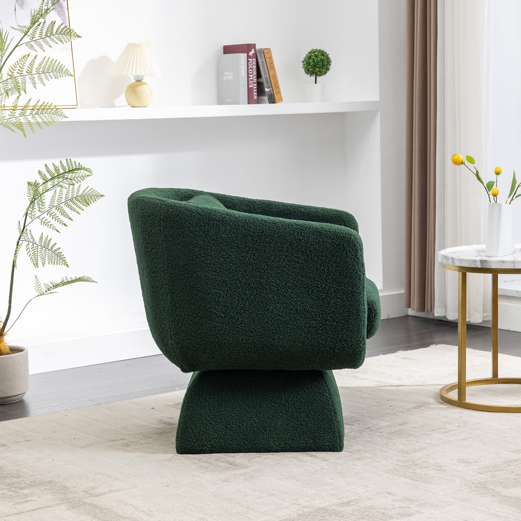 Kadyn 30.30"H Swivel Accent Chair, Single Sofa Chairs for Living Room, Green 360 Degree Armchair