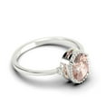 thumbnail image 2 of Beautiful Boho And hippie 1.35 Carat Oval Cut Morganite And Diamond Moissanite Engagement Ring, Wedding Ring in 925 Sterling Silver With 18k White Gold Plating Romanic Gift For Her, Promise Ring, 2 of 3