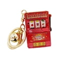 thumbnail image 2 of Bunblic Lucky Slot Machine Bank with Rotating Reel Compact Fruit Machine Slot Pendant Bag Pendant with Bell Portable Key Chain Keyring Charm for Girls Red, 2 of 8