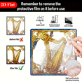 thumbnail image 4 of 2D Flat, 1pc Harp-Themed 8-Inch Square Suncatcher Hanging Plaque - Tale Music Room Decor with Harp Instrument Design, Window Ornament for Christmas Year-Home Decoration, 4 of 8