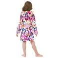 thumbnail image 7 of FORMRS Niños Bathrobe Unisex Hooded Robe Soft Plush Pajamas Sleepwear, Size 4-6T, Purple Colorful Circles, 7 of 7