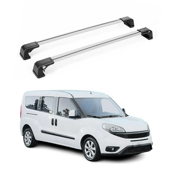 OMAC Roof Rack Cross Bars Carrier Aluminium for RAM ProMaster City 2015-2022 Gray 2 Pcs Anti-Theft for Travel Kayak Canoe Surf Ski Snowboard Camping