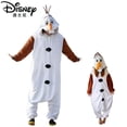 thumbnail image 4 of Disney Frozen Olaf Snowman Cosplay Costume Anime Adult Pajamas White Jumpsuit Party Dress Fleece Cute Cartoon Sleepwear Gift, 4 of 5