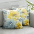 thumbnail image 2 of COMIO  Summer Floral Decorative Throw Pillow Covers Farmhouse Pillow Covers Yellow Watercolor Flowers Pillowcase Square Cushion Covers Sofa Bed Décor Set of 2, 2 of 6
