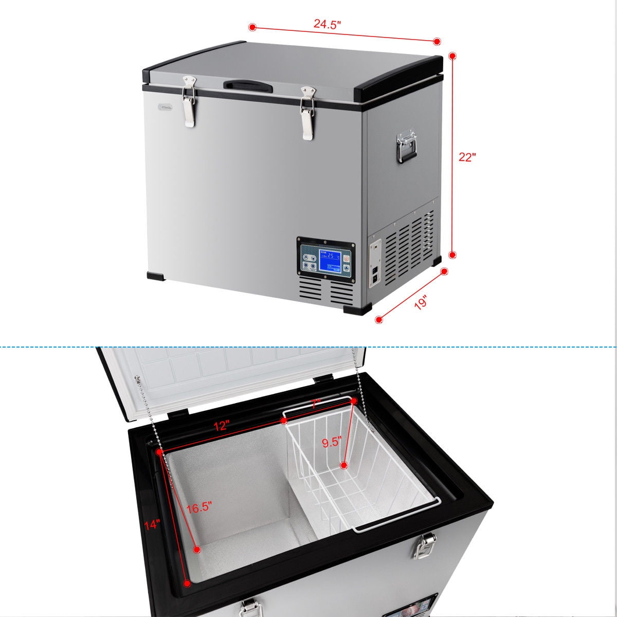 Costway 63-Quart Portable Electric Car Cooler Refrigerator / Freezer Compressor for RVs Camping