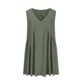 thumbnail image 6 of SMihono Womens Summer Sleeveless Mini Dress Casual Loose V Neck Sundress Swing Flowy Beach Dress with Pocket Pleated Dresses Green L, 6 of 6