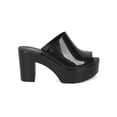 thumbnail image 2 of Melissa Mule Women PVC Jelly Peep Toe Platform Chunky Heel Mule HC24, 2 of 5