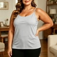 thumbnail image 2 of Simua Women Square Neck Camisole Spaghetti Strap Plus Size Tank Tops Solid Color Sleeveless Tops, 2 of 7