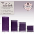 thumbnail image 4 of Rio 100% Cotton Towel Set - Eggplant, Medium, 8 Piece, 4 of 7