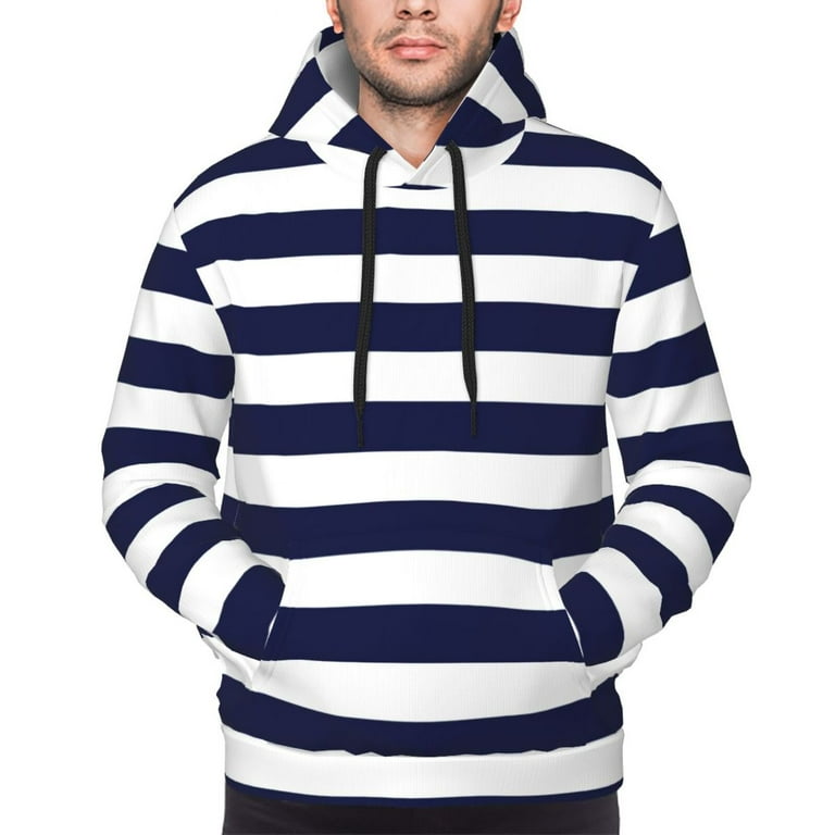 Blue striped hoodie deals