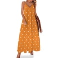thumbnail image 1 of Vestido sin mangas de lunares blancos pequeños con fondo naranja vestidos de verano para mujer 2024 ropa femenina vestidos de fiesta 2024, 1 of 7