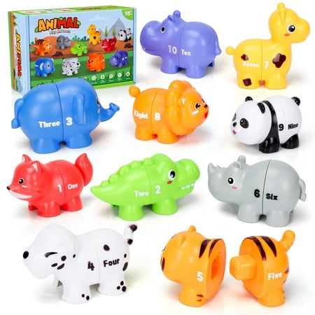 SUNNYPIG Toddlers Toys for 2 3 4 5 Year Olds Boys,Montessori Learning Toys for 18-24-36 Months Kids Educational Sensory Toy Age 2 3 4 5 Girls Farm Animal Number Matching Toy