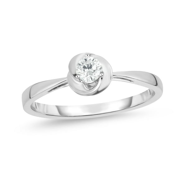 Diamaison 1/6 Cttw Natural White Diamond Solitaire Ring for Adult in 10Kw Gold