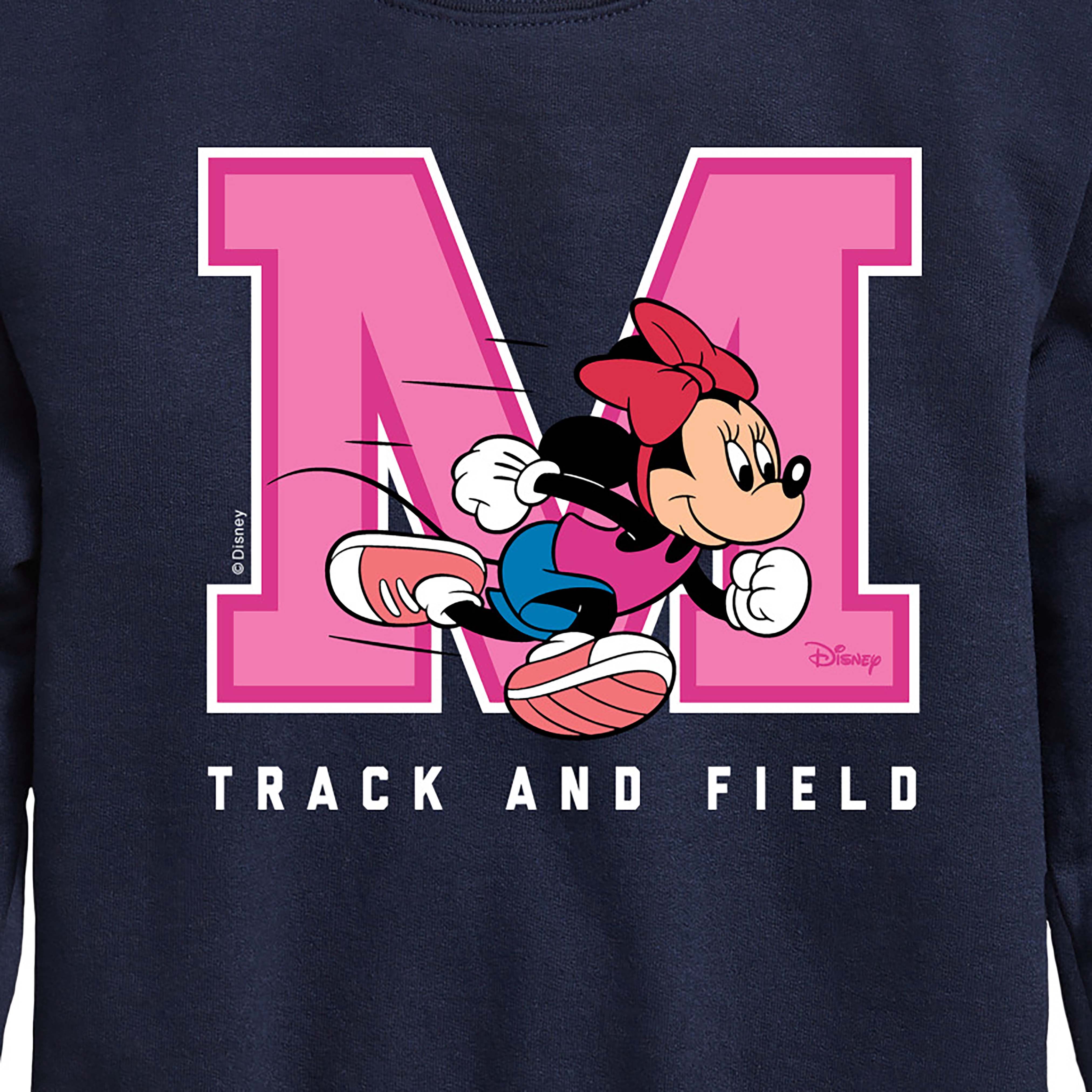 Disney - Minnie Track And Field - Toddler And Youth Crewneck Fleece Sweatshirt